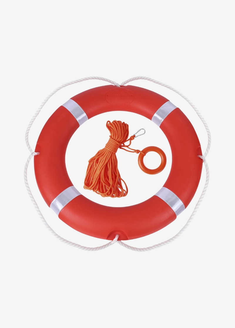 Life Ring Buoy w/ 98.4 FT Floating Rope