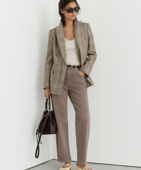 Reiss Mauve Neutral Selin Mid-Rise Straight-Leg Jeans